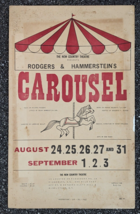 Vintage Poster Carousel The New Country Theatre N.Y. Rogers &amp; Hammerstei... - £50.21 GBP