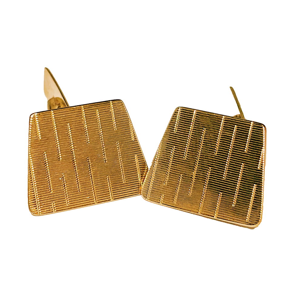 Engraved Solid Gold Mens Cufflinks 9K Gold Antique Cufflinks Offers welc... - $699.52