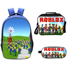 WM Roblox Backpack Lunch Box Pencil Case Outdoor School Package A - £32.12 GBP