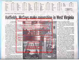 Hatfields &amp; McCoys make Moonshine in West Virginia Newspaper Pages February 2015 - £12.82 GBP