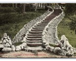 Loyola Steps At Chain O&#39;Lakes Waupaca Wisconsin WI 1911 DB Postcard D20 - $4.42