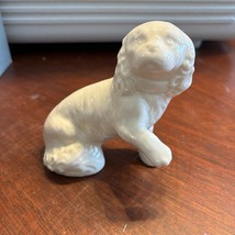 Porcelain White Gloss Dog Figurine - Cocker Spaniel - One Paw Up - $11.99