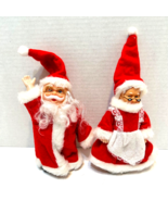 Vintage Mr and Mrs Santa Claus Christmas 9&quot; Figures Decorations Ornament... - £18.82 GBP