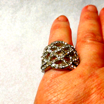 Vintage silver and rhinestone ring size 6 - $26.73