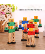 NANING Toy Robot - Wooden Transfigures Toys, Gift for children, Set of 4... - £10.32 GBP