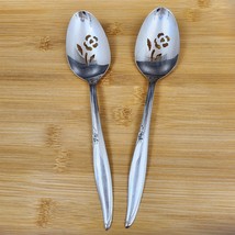 Oneida Kenwood Forever Rose Pierced Table Spoon Set of 2 Community Stain... - £14.84 GBP