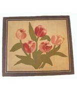 Tulip Print Canvas Picture Wall Art 14&quot; x 12&quot; Wood Frame Cottage Chic Pi... - £11.86 GBP