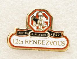 Vintage Event Jewelry Pin MG Car Club 12th Rendezvous 1992 Eagle Crest - $14.84