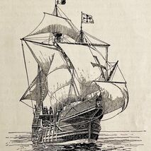 1904 The Columbus Ship Chicago Exposition World&#39;s Fair Nautical Print DW... - $66.91 CAD