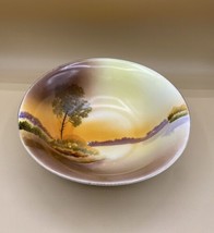 Hand Painted Nippon Large Serving Bowl Tree in Meadow Lake READ 9” X 3” - £15.79 GBP