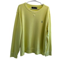 Vtg Ralph Lauren Cotton Knitted Jumper Pullover 1990s Pastel Yellow XL T... - $39.89