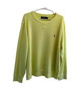 Vtg Ralph Lauren Cotton Knitted Jumper Pullover 1990s Pastel Yellow XL T... - $39.89