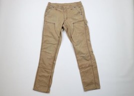 Vintage Carhartt Womens 30 Distressed Spell Out Double Knee Canvas Pants Brown - £46.35 GBP