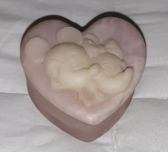 Walt Disney Pink Heart Trinket Box Jewelry MICKEY &amp; MINNIE USA mother&#39;s day - $25.90