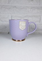 CIROA Honeycomb Footed Coffee Tea Mug Cup 16 Oz Lavender Gold Rim Base New - £15.50 GBP