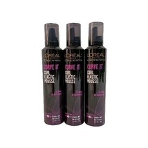 3 L&#39;OREAL Curve It Curl Elastic Mousse Strong Hold Non-Crunchy 8.3 Oz. Each - £34.67 GBP