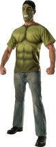 Men&#39;S Incredible Hulk Costume Top And Mask Avengers 2 Costume Large - £46.85 GBP