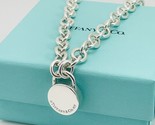 16&quot; Tiffany &amp; Co Round Padlock Lock Pendant Necklace in Silver Engravable - $489.00