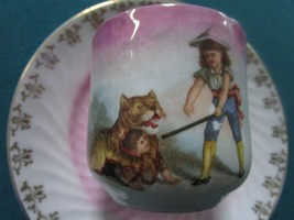 Antique German Child&#39;s Cup And Saucer, Pink And Touches Of Gold [88c] - £97.21 GBP