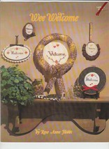 Busy Hands Wee Welcome Cross Stitch Pattern Leaflet Rose Anne Hobbs Sign - $9.74