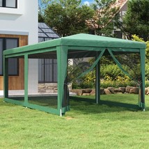  Party Tent Green HDPE with coating Powder-coated iron 10 x 20 ft - $3,035.06 MXN