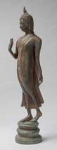 Antique Sukhothai Style Bronze Protection Walking Buddha Statue - 50cm/20&quot; - $407.79