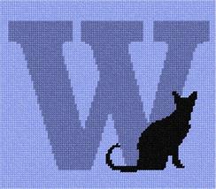 Pepita Needlepoint kit: Letter W Black Cat, 8&quot; x 7&quot; - £40.30 GBP+