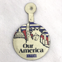Bonanza Statue Of Liberty Fold Over Button Vintage USA Patriotic Restaurant - £7.84 GBP