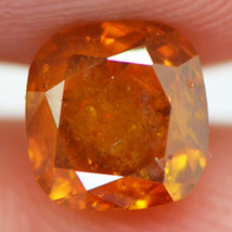 Fancy Orange Diamond Loose Cushion Cut 1.33 Carat I1 Natural Enhanced Po... - $695.00