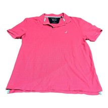 Nautica Mens Polo Performance Deck Shirt Size L Pink Short Sleeve Collared - $28.04