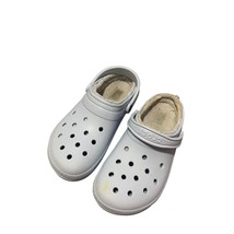 Crocs Womens Size 10 Mens 8 Light Blue Fur Lined CLog Shoes Mule - £19.46 GBP