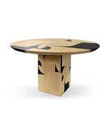 Minimalist Designer Irregular Wood Veneer Round Dining Table, Mid-Centur... - $55,435.50 MXN