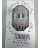 RIICFDD Halloween Fake Nails 24 Pcs Coffin Pink French Tip Ghost Designs - €8,32 EUR