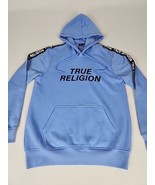 True Religion Pullover Fleece Hoodie Sweatshirt Men&#39;s M Blue Kangaroo Po... - $896.54 MXN
