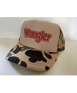 Vintage Wrangler Jeans Hat Trucker Hat Camo Hunting Cap Hat racing hat - $17.55