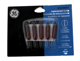 GE 2.5 V Replacement Light Bulbs, Red, Qty 5, Christmas Lights - $3.29