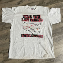 VTG Texas Tech Lady Raiders National Champs 90s Single Stitch T-Shirt XL READ - £35.54 GBP