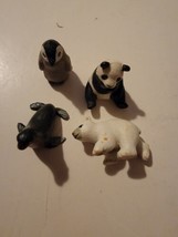 Lot Of 4 Panda Penguin Polar Bear Seal Baby Miniature Figures Vintage 19... - £26.00 GBP