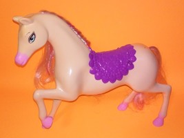 Barbie Doll Horse Pink Streaks Hair &amp;  Purple Saddle - £14.06 GBP