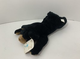 MJC International Purr-Fection 1988 vintage plush black brown teddy bear beanbag - £4.66 GBP