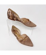 Sam Edelman Womens Brown Suede Metallic Reptile heel Slip on Flat, Size 7.5 - $47.98 CAD