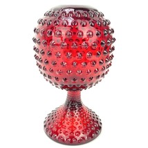 Duncan &amp; Miller Glass American Hobnail Footed Ivy Ball in Ruby Red Vintage  - $81.91