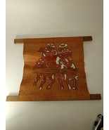 Handmade Hecho a Mano Burn Leather Wall Art Horse Riders Teodoro Sancho ... - $308.79 MXN