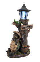 Zeckos Turtle Won the Race Solar LED Welcome Statue Lantern - £67.26 GBP