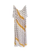 O&#39;Neill Koi Yellow Stripe Strapless Ruffle Flounce Bodice Midi Dress Medium - $48.00