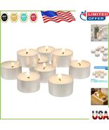 50 Count Unscented Long Burning Tea Light Candles - Safe &amp; Smokeless 6-7... - $29.22 CAD