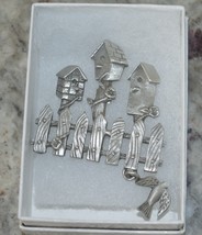 Vintage Spoont 80s Bird Houses Pewter Pin Brooch 2-5/8&quot; Tall - £8.64 GBP