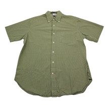 Victorinox Swiss Shirt Mens Small Green Check Plaid Short Sleeve Button Up Dress - $13.09