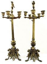 Circa 1890 Grand Tour Roman Bronze Candelabra attr Barbedienne Foundry -... - $1,673.30 CAD