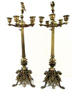 Circa 1890 Grand Tour Roman Bronze Candelabra attr Barbedienne Foundry -... - $21,795.79 MXN